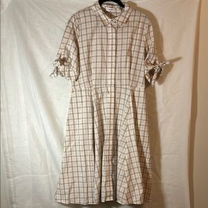 Calvin Klein Plaid Button-Up Dress